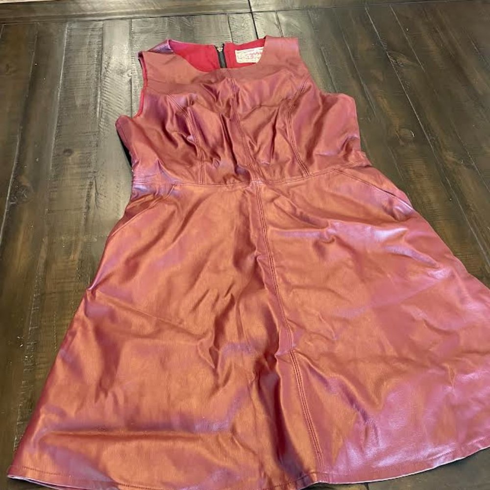 Leather dress.